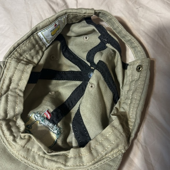 PGA Masters Augusta  Golf Tournament Classic Strap Back Adjustable Khaki Hat - Picture 4 of 6
